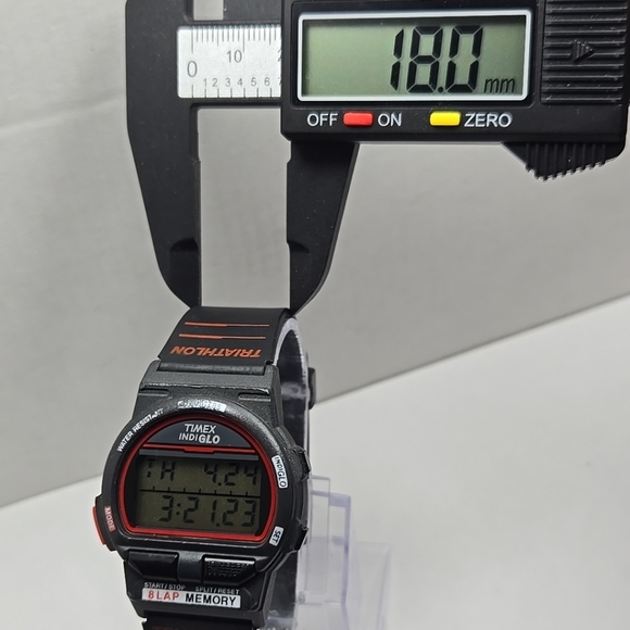 Vintage Timex 8 Lap Ironman Triathlon Digital 36mm Watch Indiglo Red New Battery - Picture 5 of 10